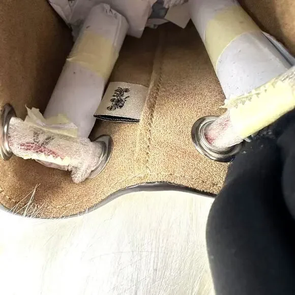 Coach Drawstring Wristlet Chain Strap Cherry Print Silver Chalk Multi CZ030 NWT - Picture 6 of 7